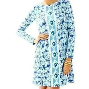 Lily Pulitzer Ophelia Get Trunky Elephant Print Swing Dress Size XS